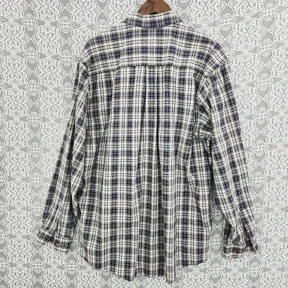 Vintage Eddie Bauer Button Down Plaid Long sleeve Men's Shirt L - Picture 2 of 6